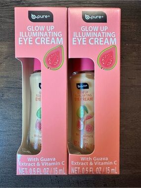 B Pure Glow Up Illuminating Eye Cream With Guava Extract & Vitamin C 2pk NEW